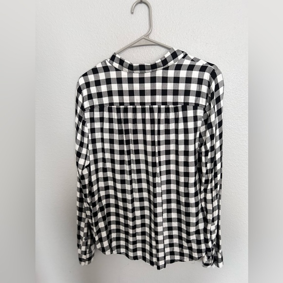 Madewell Black and White Plaid Tunic Blouse - Picture 6 of 7